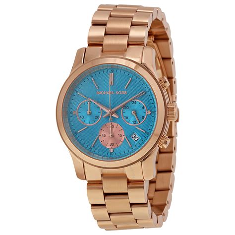 michael kors runway blue dial watch|Michael Kors runway chronograph.